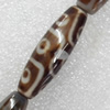 Tibetan Agate Dzi Beads, Oval, 13x40mm, Hole:Approx 1mm, Sold per 15.7-inch Strand