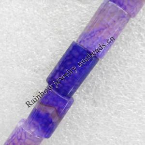 Agate Beads, Tube, 12x18mm, Hole:Approx 1mm, Sold per 15.7-inch Strand 