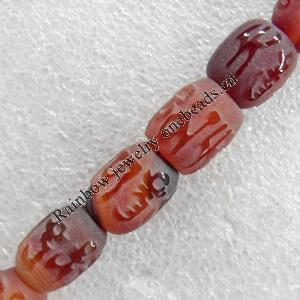 Matte Agate Beads, Drum, 13x15mm, Hole:Approx 1mm, Sold per 15.7-inch Strand