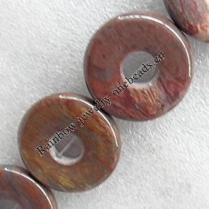 Gemstone Beads, Donut, O:38mm I:12mm, Hole:Approx 1mm, Sold per 15.7-inch Strand