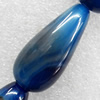 Blue Agate Beads, Teardrop, 20x42mm, Hole:Approx 1mm, Sold per 15.7-inch Strand 