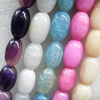 Agate Beads, Mix Colour, Oval, 18x28mm, Hole:Approx 1mm, Length:15.7-inch, Sold by Group