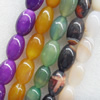 Agate Beads, Mix Colour, Oval, 18x28mm, Hole:Approx 1mm, Length:15.7-inch, Sold by Group