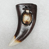 Tibetan Yak Bone Pendant, Ivory 60x28mm Hole:2mm，Sold by Bag