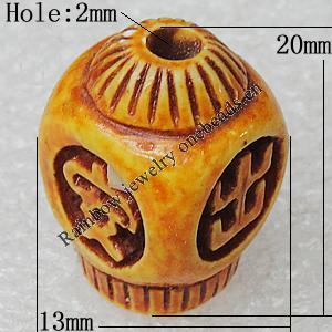 Tibetan Yak Bone Beads, 20x13mm Hole:2mm，Sold by Bag