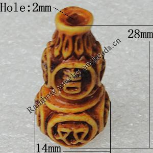 Tibetan Yak Bone Beads, Calabash 28x14mm Hole:2mm，Sold by Bag