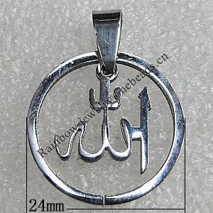 Stainless Steel Pendant, 24mm Hole:2mm, Sold by Bag