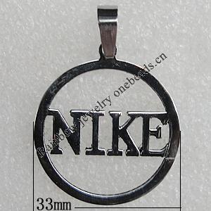 Stainless Steel Pendant, 33mm Hole:2mm, Sold by Bag
