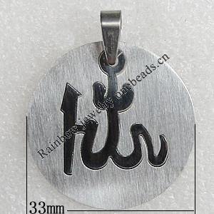 Stainless Steel Pendant, 33mm Hole:2mm, Sold by Bag