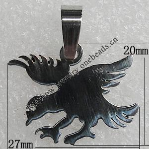Stainless Steel Pendant, Bird 27x20mm Hole:2mm, Sold by Bag