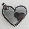 Stainless Steel Pendant, Heart 29x24mm Hole:2mm, Sold by Bag