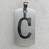 Stainless Steel Pendant, Rectangle 43x23mm Hole:2mm, Sold by Bag