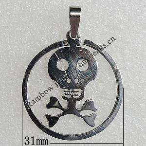 Stainless Steel Pendant, 31mm Hole:2.5mm, Sold by Bag
