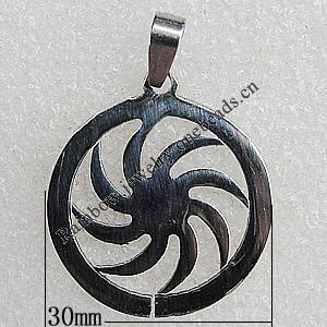 Stainless Steel Pendant, 30mm Hole:2.5mm, Sold by Bag