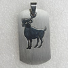 Stainless Steel Pendant, Rectangle 40x23mm Hole:2mm, Sold by Bag