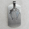 Stainless Steel Pendant, Rectangle 40x23mm Hole:2mm, Sold by Bag