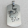 Stainless Steel Pendant, Rectangle 40x23mm Hole:2mm, Sold by Bag