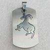 Stainless Steel Pendant, Rectangle 40x23mm Hole:2mm, Sold by Bag
