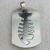 Stainless Steel Pendant, Rectangle 40x23mm Hole:2mm, Sold by Bag