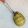 Cotton Cord Mobile Chain with Cowhide Pendants, Fruit Size:44x32mm, 7.1-Inch, Sold by Strand