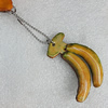Cotton Cord Mobile Chain with Cowhide Pendants, Bananan Size:48x36mm, 7.1-Inch, Sold by Strand
