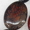 Agate Beads, Flat Oval, 29x39mm, Hole:Approx 1mm, Sold per 15.7-inch Strand 