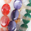 Agate Beads, Flat Oval, Mix Colour, 30x38mm, Hole:Approx 1mm, Length:15.7-inch, Sold by Group