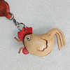 Cotton Cord Mobile Chain with Cowhide Pendants, Chicken Size:41x29mm, 7.1-Inch, Sold by Strand