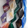 Agate Beads, Diamond, Mix Colour, 20x29mm, Hole:Approx 1mm, Length:15.7-inch, Sold by Group