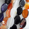 Agate Beads, Flat Oval, Mix Colour, 20x30mm, Hole:Approx 1mm, Length:15.7-inch, Sold by Group