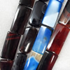 Agate Beads, Rectangle, Mix Colour, 20x40mm, Hole:Approx 1mm, Length:15.7-inch, Sold by Group