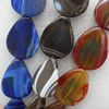 Agate Beads, Teardrop, Mix Colour, 30x40mm, Hole:Approx 1mm, Length:15.7-inch, Sold by Group