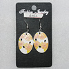 Ceramics Earring, Flat Oval 29x21mm, Sold by Group