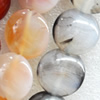 Agate Beads, Flat Round, Mix Colour, 22mm, Hole:Approx 1mm, Length:15.7-inch, Sold by Group