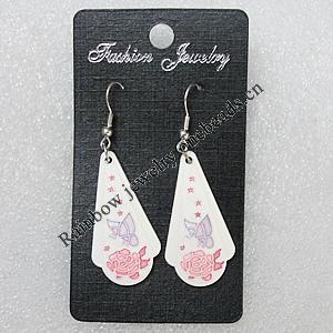 Ceramics Earring, 39x20mm, Sold by Group