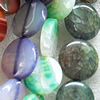 Agate Beads, Flat Round, Mix Colour, 25mm, Hole:Approx 1mm, Length:15.7-inch, Sold by Group