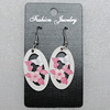 Ceramics Earring, Flat Oval 36x21mm, Sold by Group