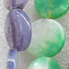 Agate Beads, Flat Round, Mix Colour, 25mm, Hole:Approx 1mm, Length:15.7-inch, Sold by Group