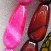 Agate Beads, Teardrop, Mix Colour, 15x29mm, Hole:Approx 1mm, Length:15.7-inch, Sold by Group