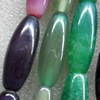 Agate Beads, Oval, Mix Colour, 15x40mm, Hole:Approx 1mm, Length:15.7-inch, Sold by Group