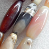 Agate Beads, Oval, Mix Colour, 15x40mm, Hole:Approx 1mm, Length:15.7-inch, Sold by Group