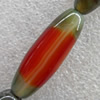 Agate Beads, Oval, 15x40mm, Hole:Approx 1mm, Sold per 15.7-inch Strand