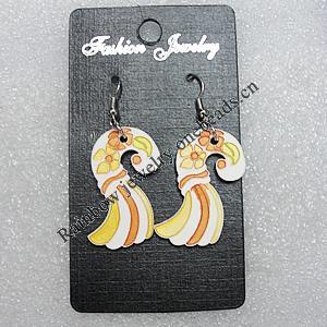 Ceramics Earring, 34x20mm, Sold by Group