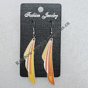 Ceramics Earring, Wing 57x13mm, Sold by Group