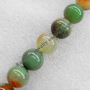 Agate Beads, Round, 10mm, Hole:Approx 1mm, Sold per 15.7-inch Strand