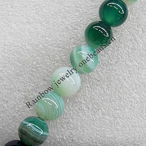 Persia Green Agate Beads, Round, 6mm, Hole:Approx 1mm, Sold per 15.7-inch Strand