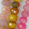 Agate Beads, Faceted Rondelle, Mix Colour, 17x12mm, Hole:Approx 1mm, Length:15.7-inch, Sold by Group
