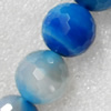 Agate Beads, Faceted Round, 14mm, Hole:Approx 1mm, Sold per 15.7-inch Strand