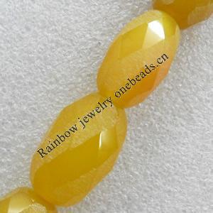 Agate Beads, Faceted Oval, 18x30mm, Hole:Approx 1.5mm, Sold per 15.7-inch Strand