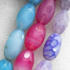 Agate Beads, Faceted Oval, Mix Colour, 16x28mm, Hole:Approx 1.5mm, Length:15.7-inch, Sold by Group